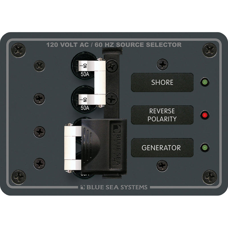 Blue Sea 8061 AC Toggle Source Selector 120V AC - 50AMP