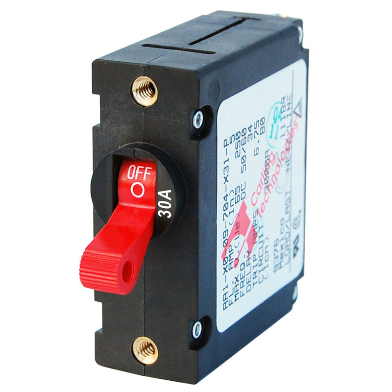 Blue Sea 7221 AC - DC Single Pole Magnetic World Circuit Breaker  -  30 Amp