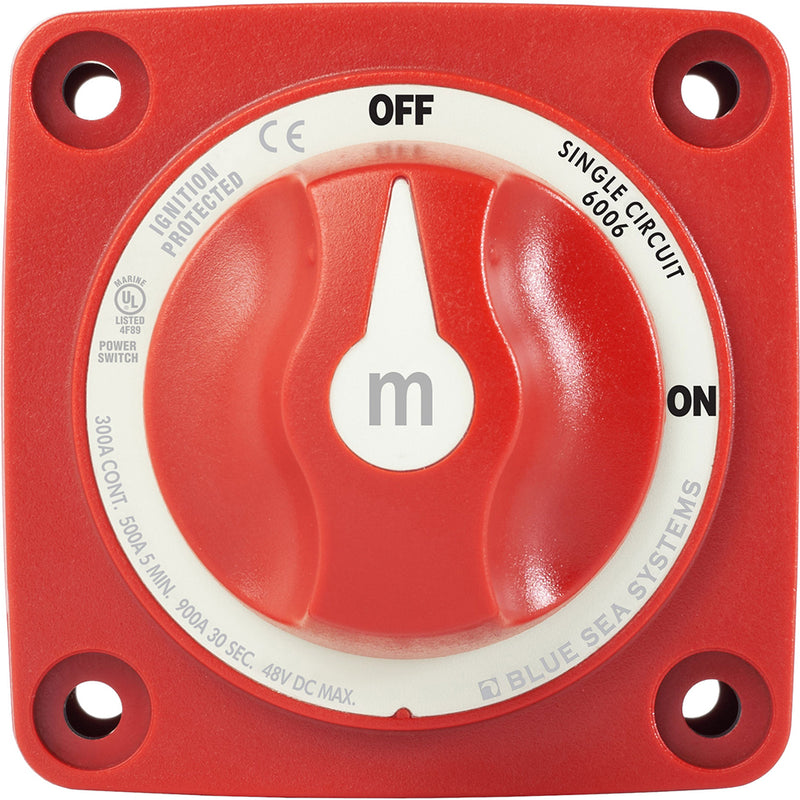 Blue Sea 6006 m-Series (Mini) Battery Switch Single Circuit ON-OFF Red