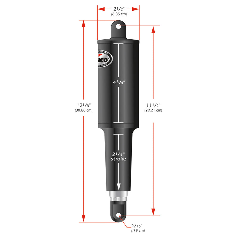 Lenco 101 Standard Actuator - 24V - 2-1-4" Stroke