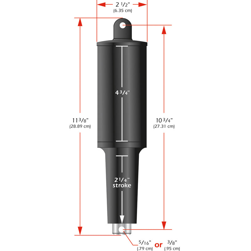 Lenco 101XD  Extreme Duty Actuator - 24v - 2 1-4" Stroke - 3-8" Hardware