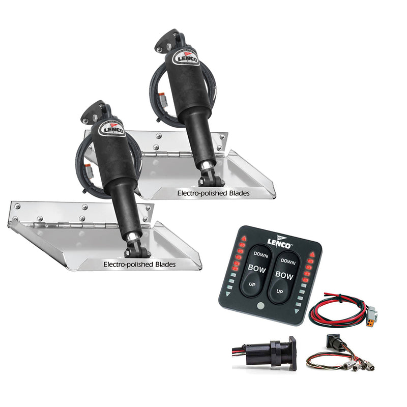 Lenco 12" x 9" Standard Performance Trim Tab Kit w-LED Indicator Switch Kit 12V