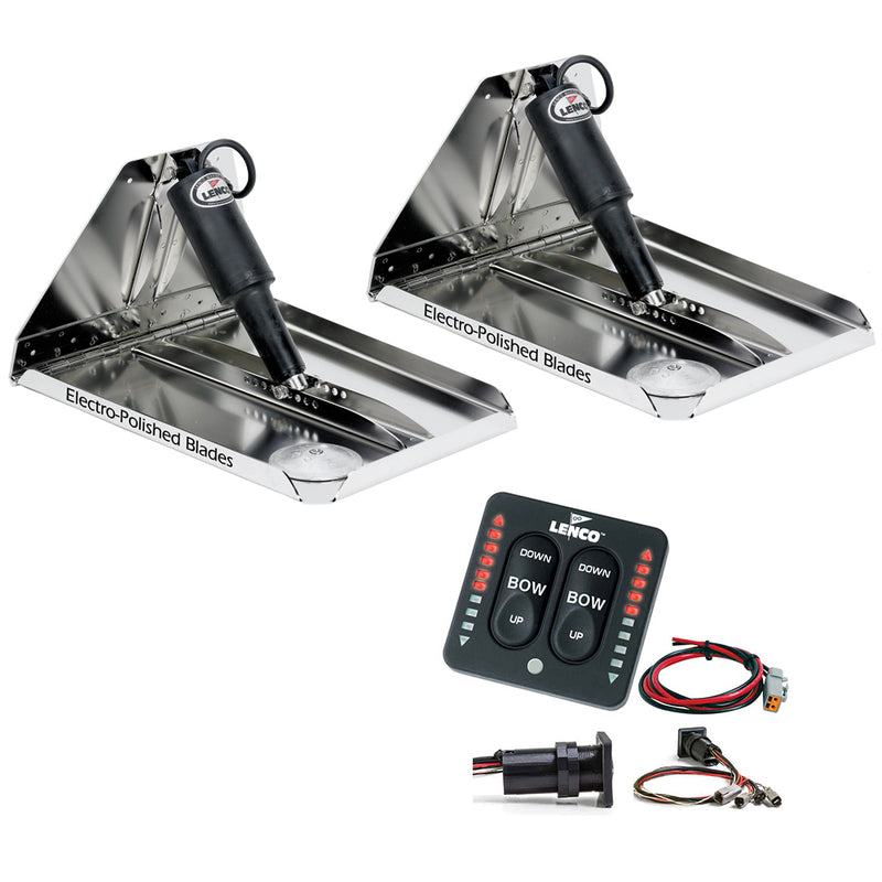 Lenco 16" x 12" Heavy Duty Performance Trim Tab Kit w-LED Indicator Switch Kit 12V