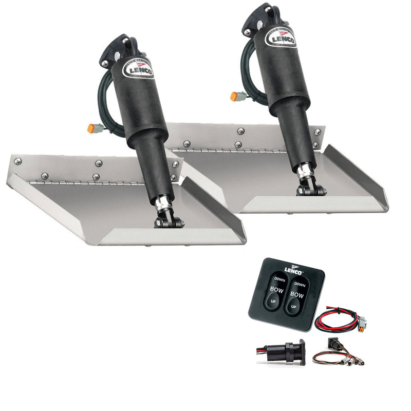 Lenco 9" x 9" Edgemount Trim Tab Kit w-Standard Tactile Switch Kit 12V