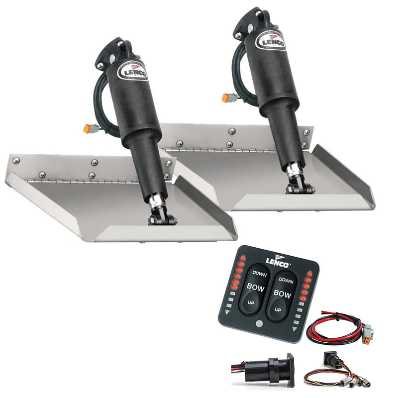 Lenco 12" x 12" Edgemount Trim Tab Kit w-LED Indicator Switch Kit 12V