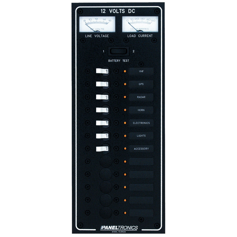 Paneltronics Standard DC 12 Position Breaker Panel w-LEDs