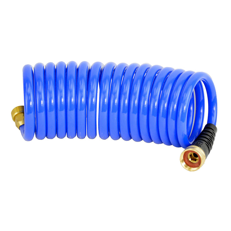 HoseCoil 15' Blue Self Coiling Hose w-Flex Relief