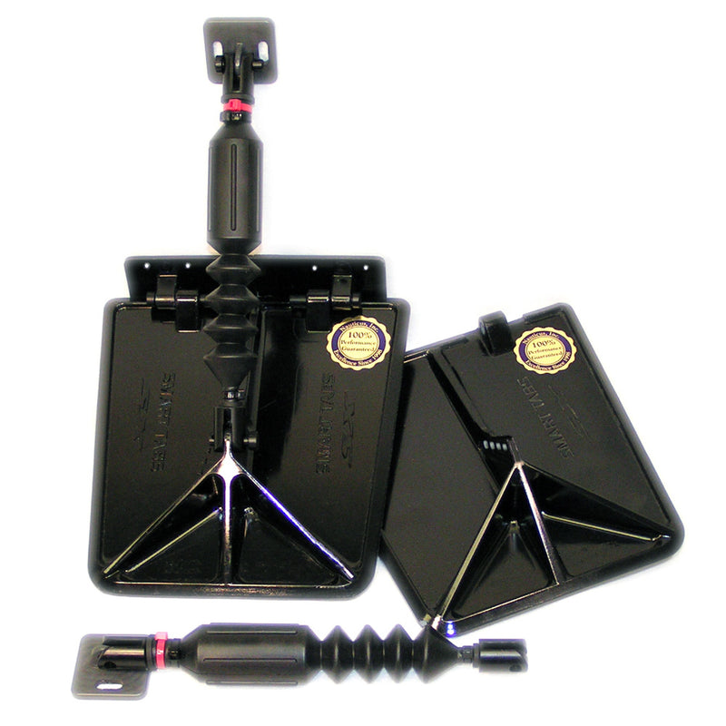 Nauticus SX9510-60 Smart Tab SX Composite Trim Tabs 9.5” x 10” - f-15-18‘ Boat w-60 - 135HP - Black