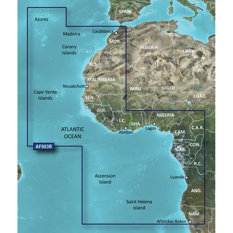 Garmin BlueChart® g3 HD - HXAF003R - Western Africa - microSD™-SD™