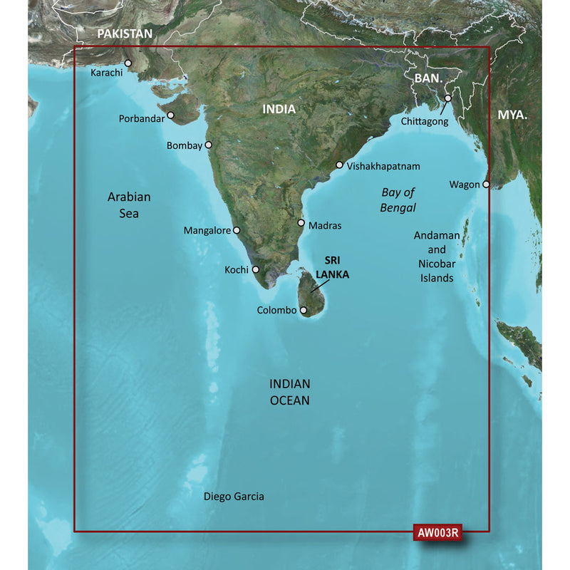 Garmin BlueChart® g3 HD - HXAW003R - Indian Subcontinent - microSD™-SD™