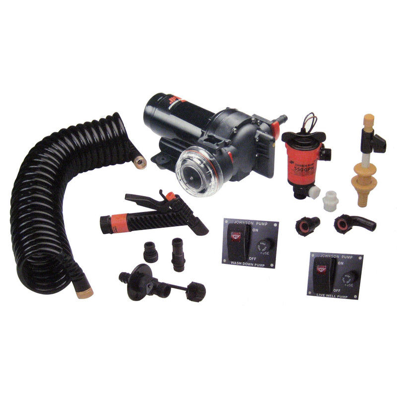 Johnson Pump Aqua Jet 5.2 GPH Wash Down-550 Live Well Kit