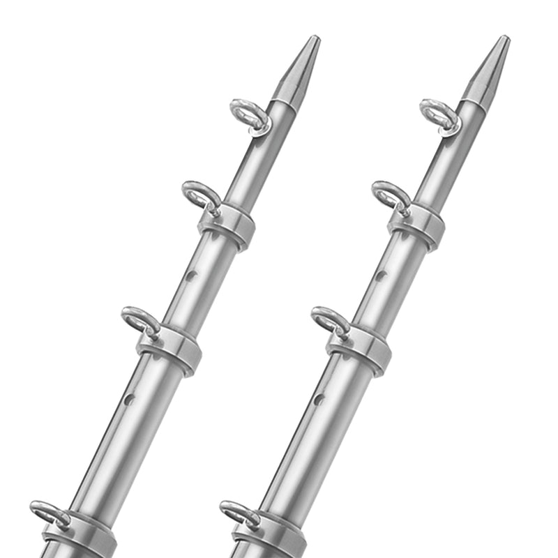 TACO 18' Telescopic Outrigger Poles HD 1-½" - Silver-Silver