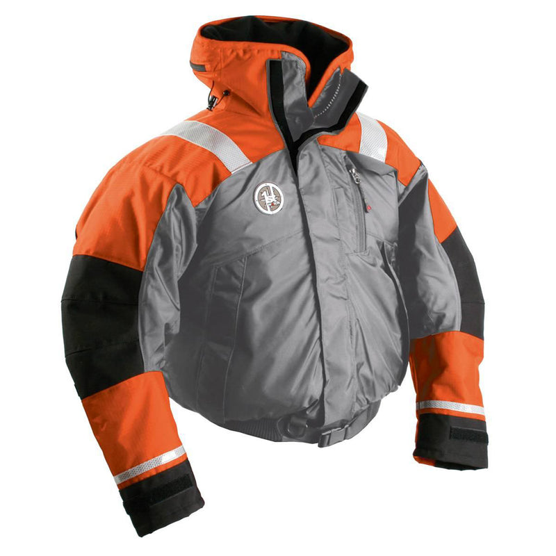 First Watch AB-1100 Flotation Bomber Jacket - Orange-Grey - X-Large