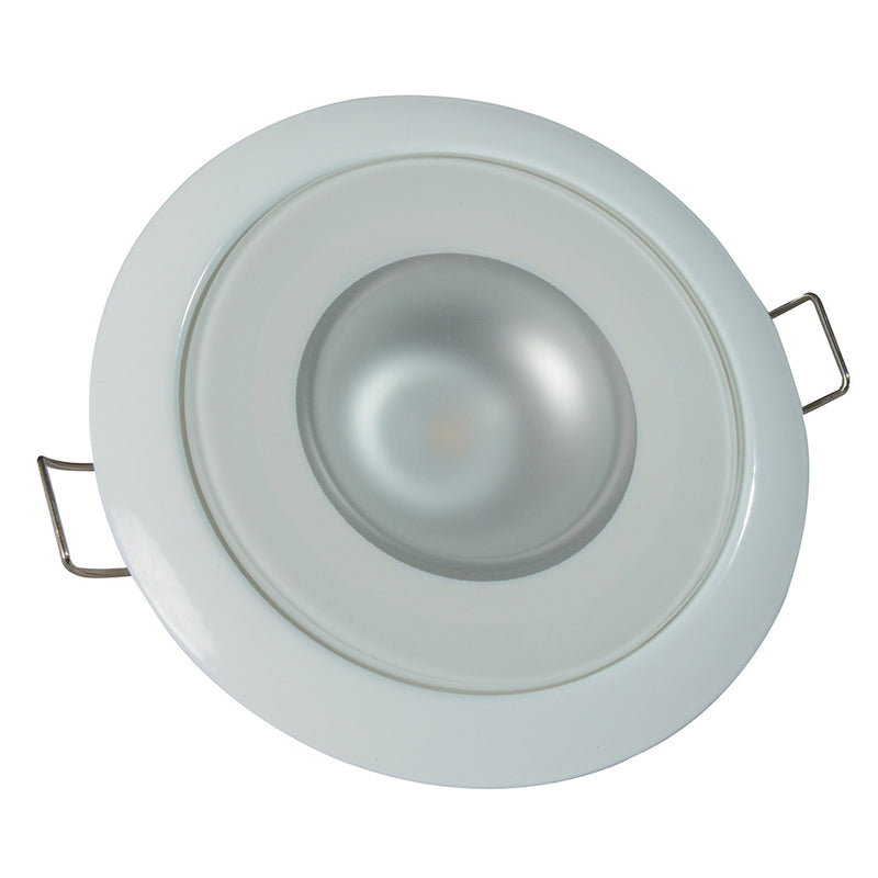 Lumitec Mirage - Flush Mount Down Light - Glass Finish-White Bezel - 4-Color White-Red-Blue-Purple Non-Dimming