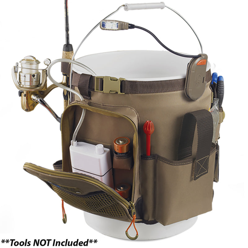 Wild River RIGGER 5 Gallon Bucket Organizer w-Light, Plier Holder & Retractable Lanyard