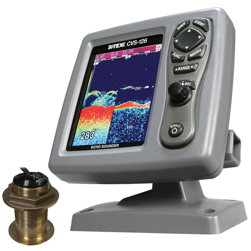 SI-TEX CVS-126 Dual Frequency Color Echo Sounder w-B60 20° Transducer B-60-20-CX