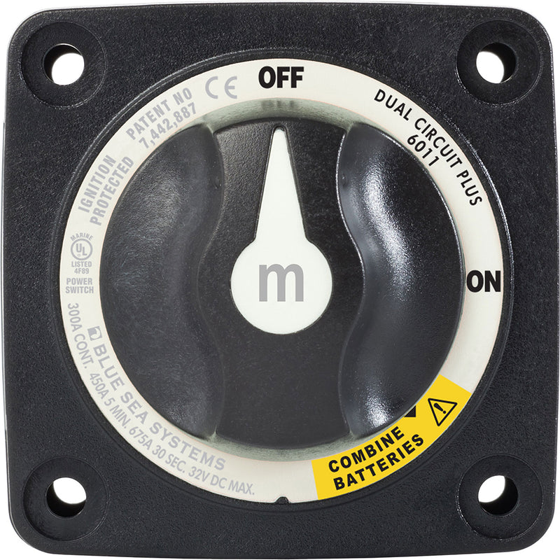 Blue Sea 6011200 m-Series Battery Switch Dual Circuit Plus - Black