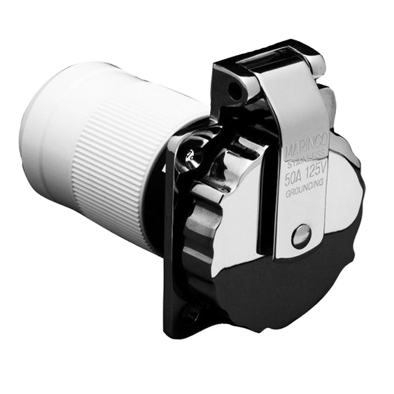 Marinco 6371EL-B 50Amp-125V Stainless Steel Inlet