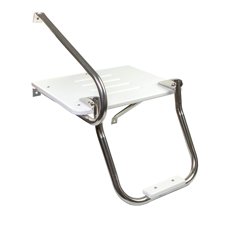 Whitecap White Poly Swim Platform w-Ladder f-Outboard Motors