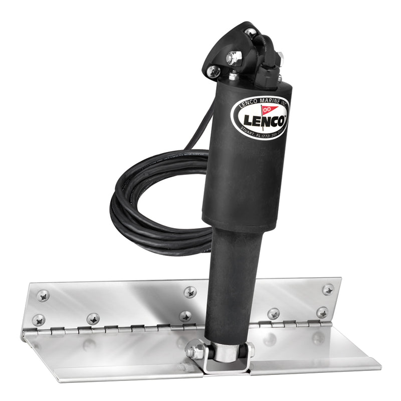 Lenco 4" x 12" Limited Space Trim Tab Kit w-o Switch Kit 12V - Electro-Polished - Standard Actuator