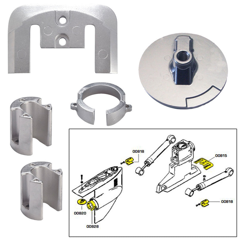 Tecnoseal Anode Kit w-Hardware - Mercury Bravo 1 - Zinc