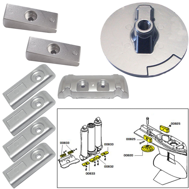 Tecnoseal Anode Kit w-Hardware - Mercury Verado 6 - Zinc