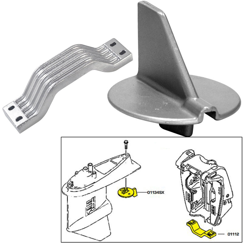 Tecnoseal Anode Kit w-Hardware - Yamaha 150-200HP Left Hand Rotation - Aluminum