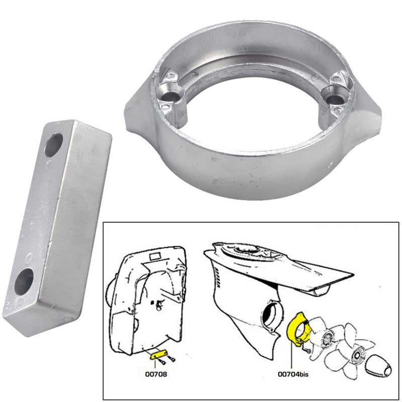 Tecnoseal Anode Kit w-Hardware - Volvo Duo-Prop 290 - Zinc