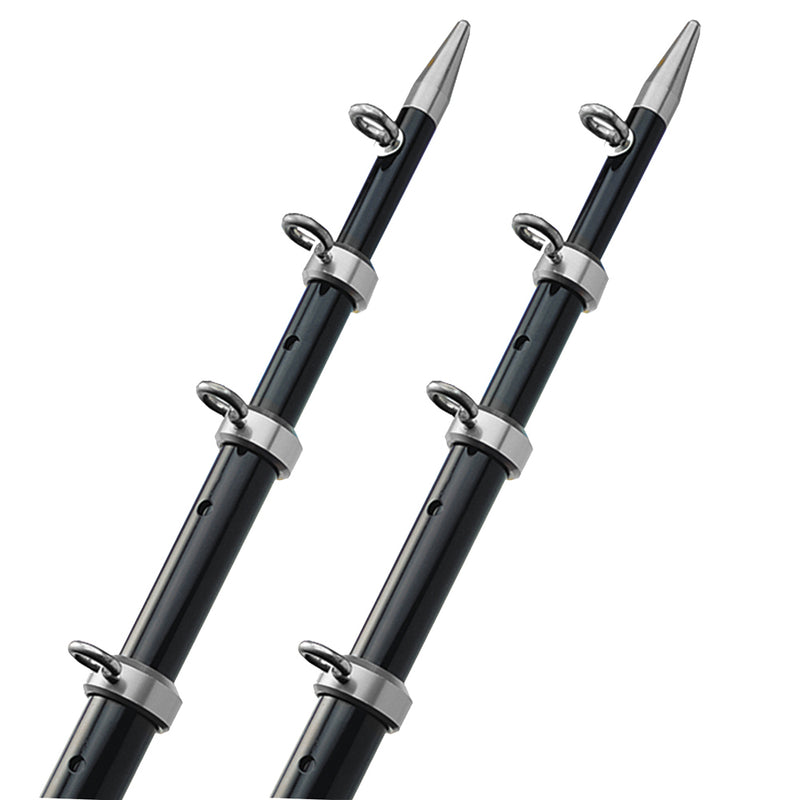 TACO 18' Telescopic Outrigger Poles HD 1-1-2" - Black-Silver