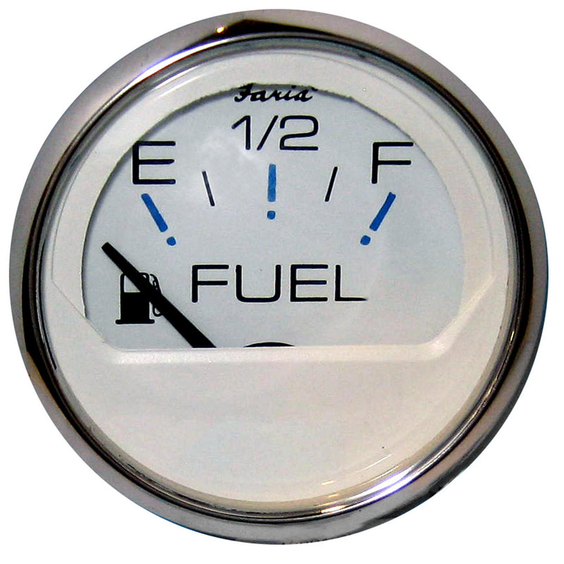 Faria Chesapeake White SS 2" Fuel Level Gauge (E-1-2-F)