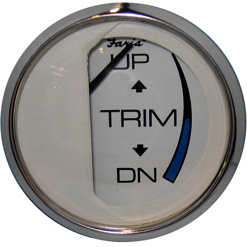 Faria Chesapeake White SS 2" Trim Gauge (Mercury - Mariner - Mercruiser - Volvo DP - Yamaha - '01 and Newer)