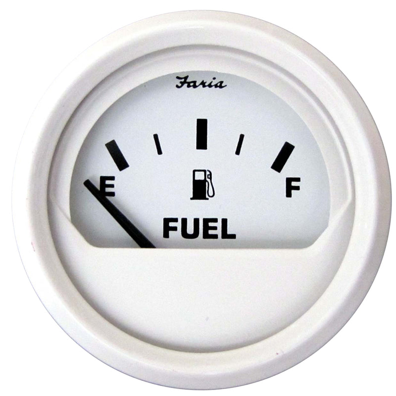 Faria Dress White 2" Fuel Level Gauge (E-1-2-F)