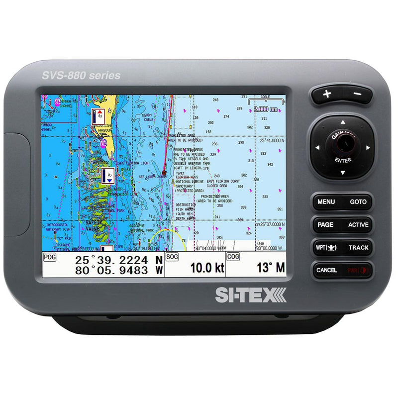 SI-TEX SVS-880C 8" Chartplotter w-Internal GPS Antenna & Navionics+ Card