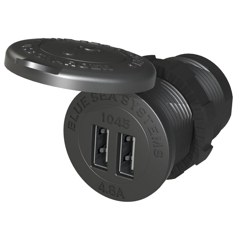 Blue Sea 1045 12-24V Dual USB Charger - 1-1-8" Socket Mount