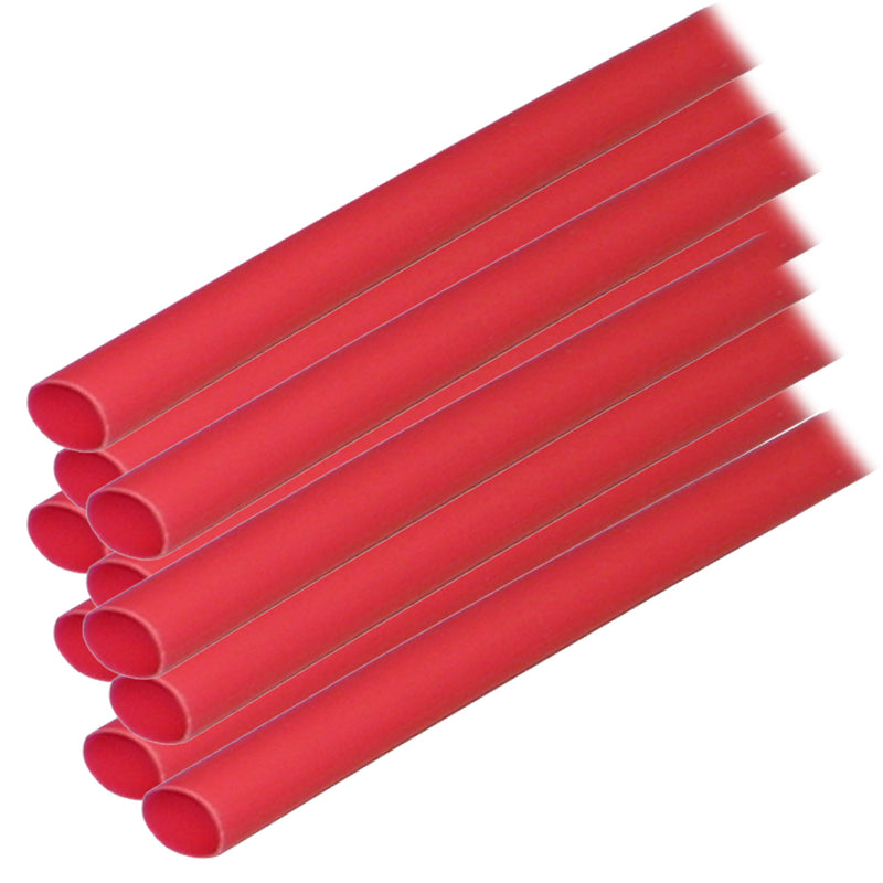 Ancor Adhesive Lined Heat Shrink Tubing (ALT) - 1-4" x 6" - 10-Pack - Red