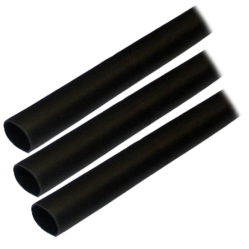 Ancor Adhesive Lined Heat Shrink Tubing (ALT) - 1-2" x 3" - 3-Pack - Black