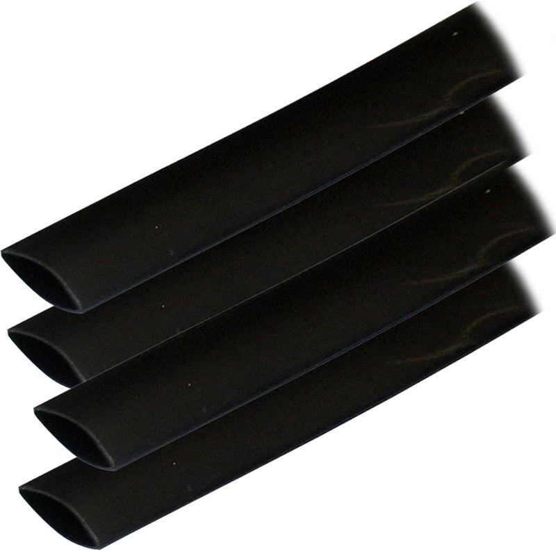 Ancor Adhesive Lined Heat Shrink Tubing (ALT) - 3-4" x 6" - 4-Pack - Black