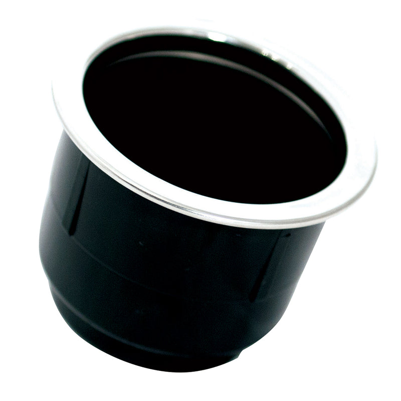 Tigress Black Plastic Cup Holder Insert w-SS Ring On Top