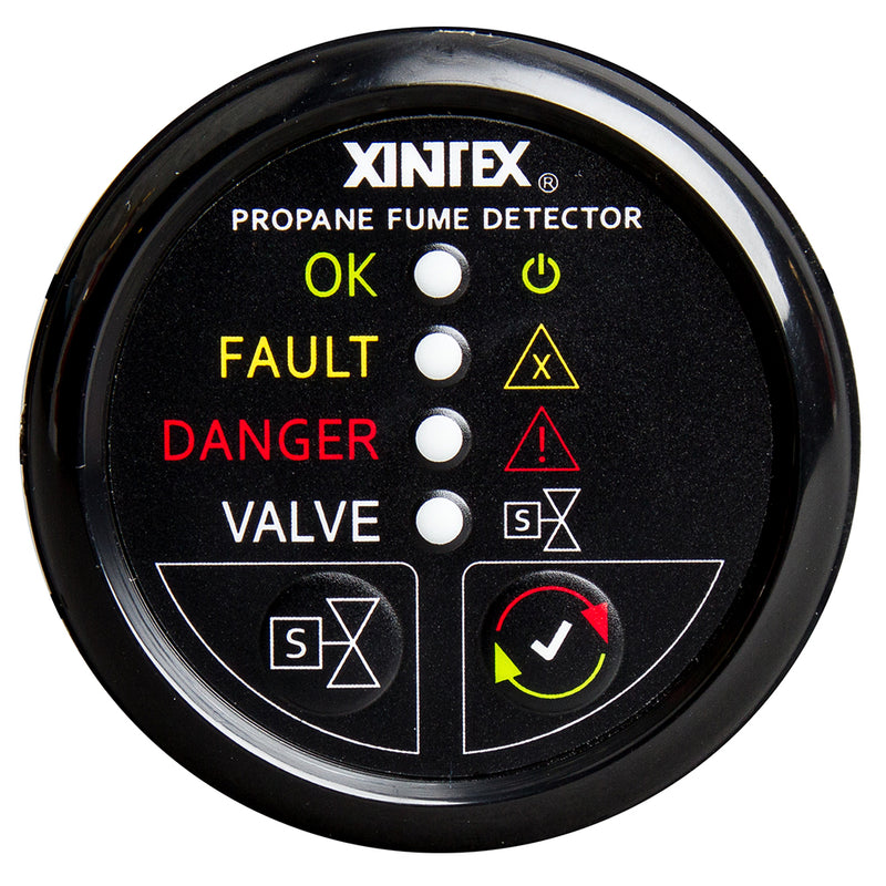 Xintex Propane Fume Detector w-Automatic Shut-Off & Plastic Sensor - No Solenoid Valve - Black Bezel Display