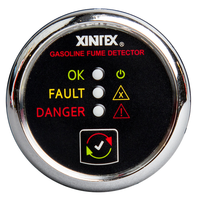 Xintex Gasoline Fume Detector & Alarm w-Plastic Sensor - Chrome Bezel Display