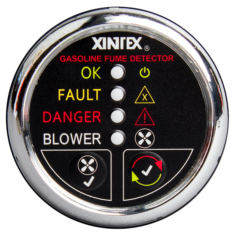 Xintex Gasoline Fume Detector & Blower Control w-Plastic Sensor - Chrome Bezel Display