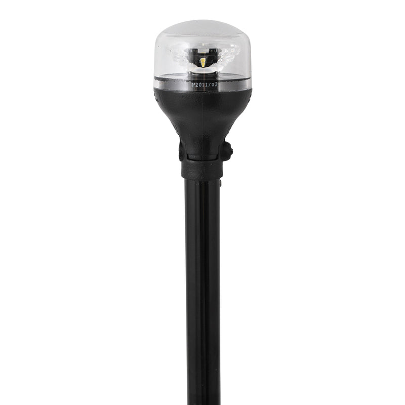 Attwood LightArmor All-Around Light - 12" Black Pole - Black Horizontal Composite Base w-Adapter