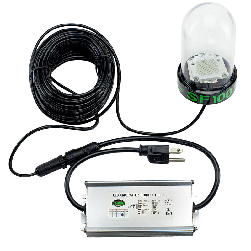 Hydro Glow SF100G 100W-120VVAC Underwater Dock Light - Green Anchored To Bottom