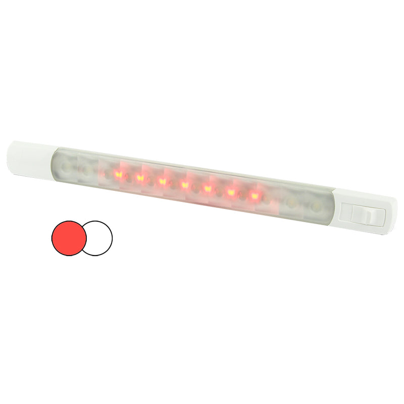 Hella Marine Surface Strip Light w-Switch - White-Red LEDs - 12V