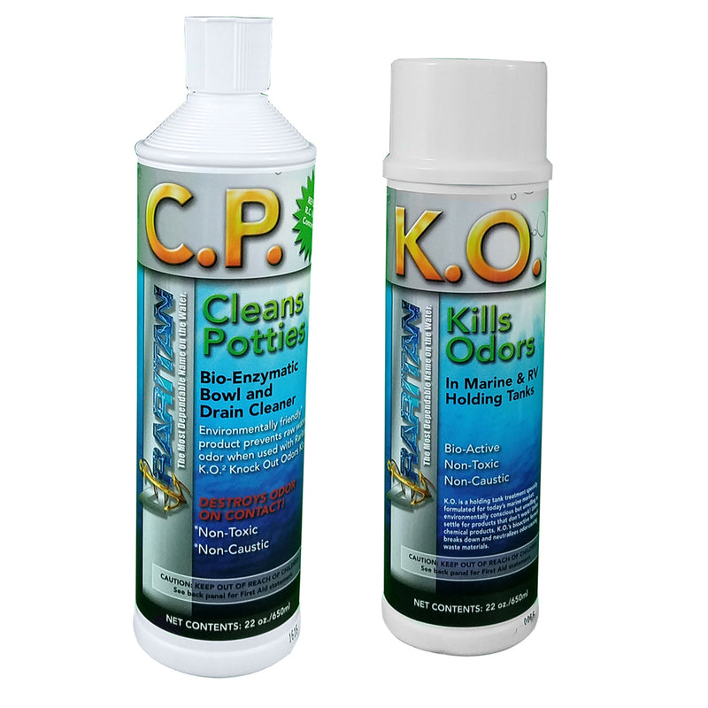 Raritan Potty Pack w-K.O. Kills Odors & C.P. Cleans Potties - 1 of Each - 32oz Bottles