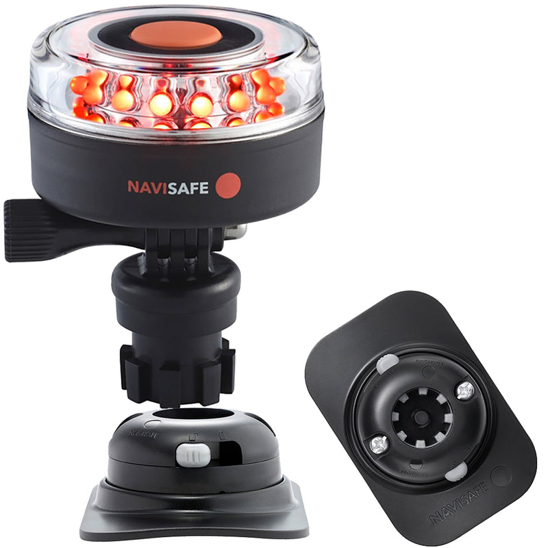 Navisafe Navilight All RED 360° 2NM w-Navimount Base & RIB Mount - Black