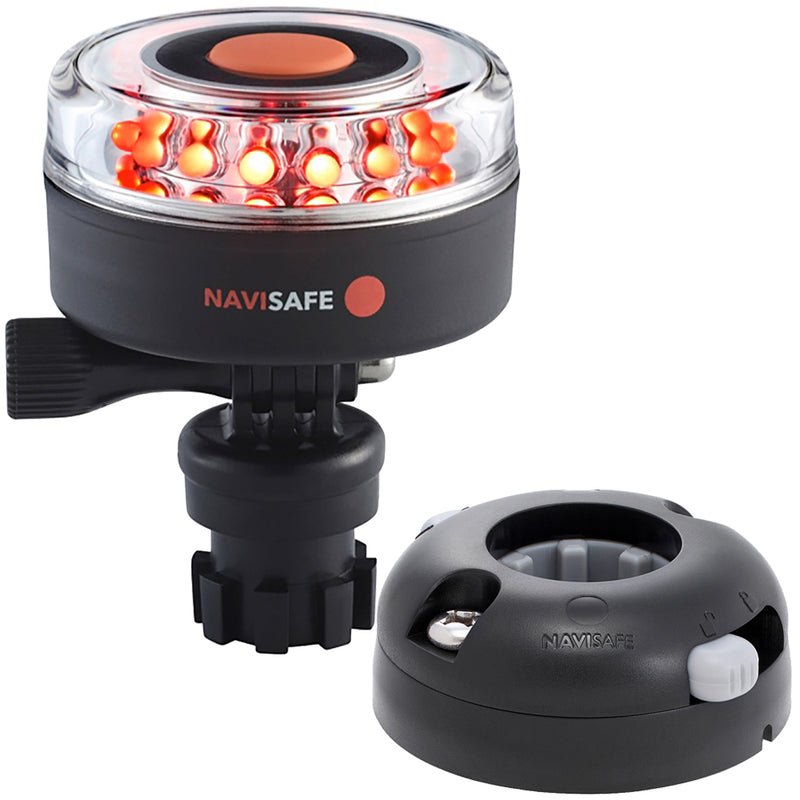 Navisafe Navilight All RED 360° 2NM w-Navimount Base & Horizontal Mount - Black