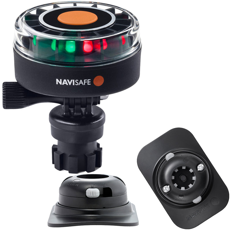 Navisafe Navilight 2NM Tricolor w-Navimount Base & RIB Mount - Black