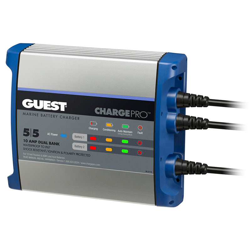 Guest On-Board Battery Charger 10A - 12V - 2 Bank - 120V Input