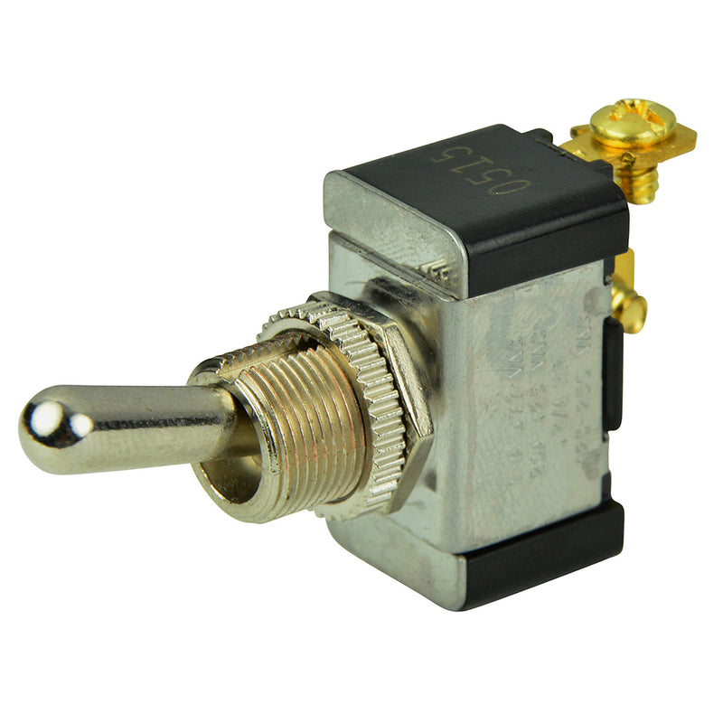 BEP SPST Chrome Plated Toggle Switch -OFF-(ON)